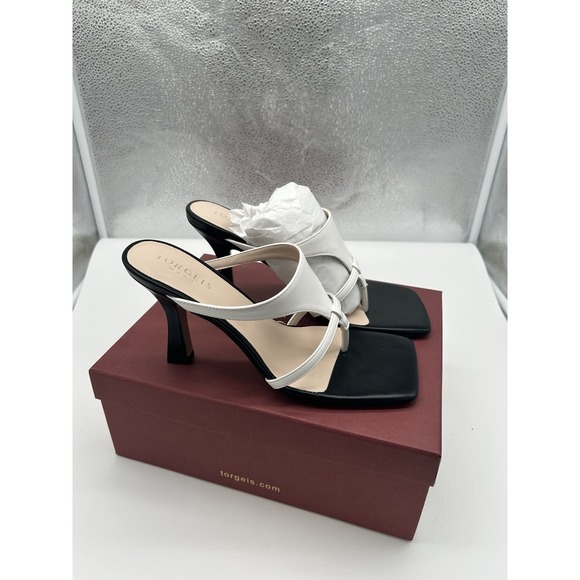 New Torgeis Aconite Faux Leather High Heel Thong Sandals Black Size EU 38.5 US 8 - Picture 2 of 8